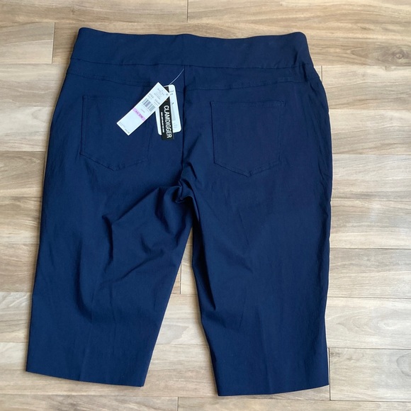 Ruby Rd Capris pant Navy blue pull on contour slimming waistband Clamdigger 22W - Picture 13 of 17